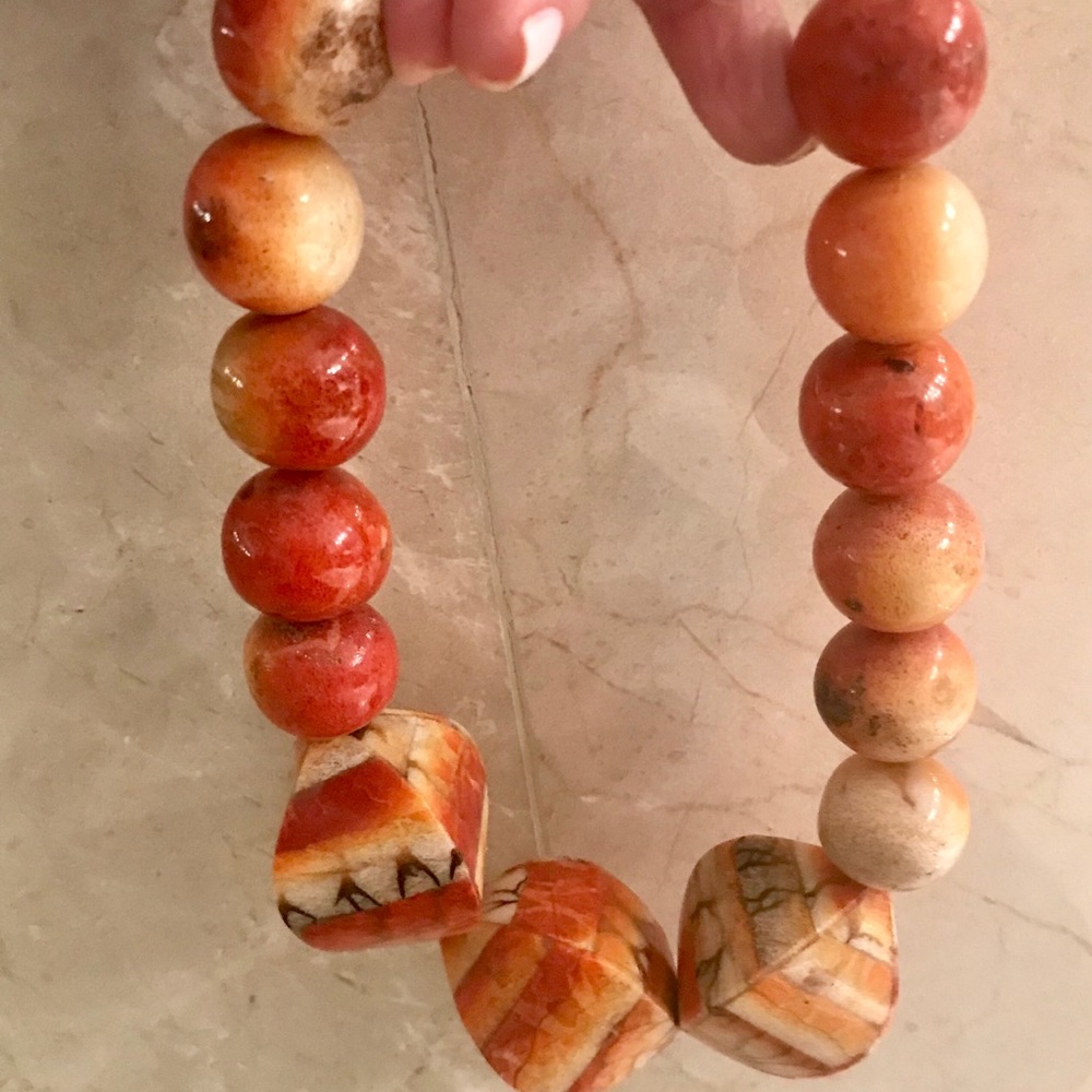 Ceramic necklace-one of a kind! Orange/Rust